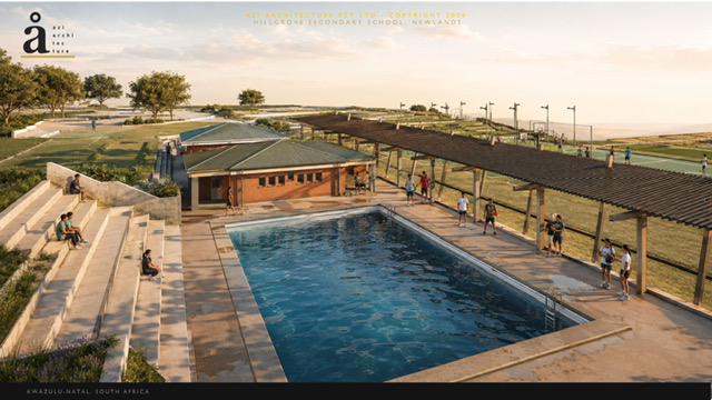 3D perspective of the swimming pool