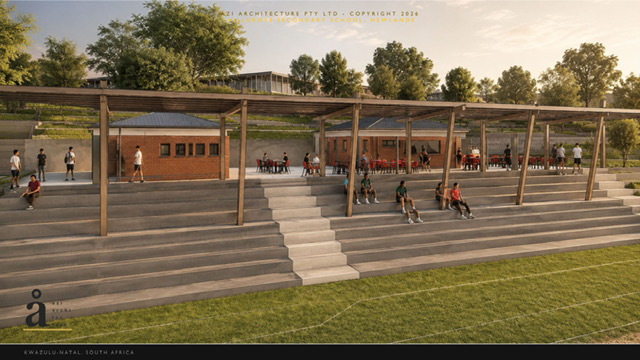 3D perspective of the covered grandstand